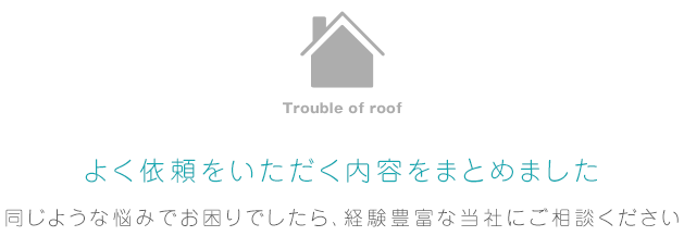 屋根のトラブル・悩み